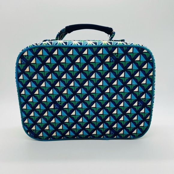TORY BURCH TARGET BLUE GEOMETRIC STYLE ZIPPERED LUNCHBOX - Picture 4 of 15